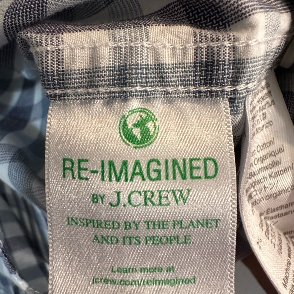J.Crew Men's Blue Slim Organic Cotton-Stretch Secret-Wash Poplin Shirt Sz Med - Picture 5 of 6